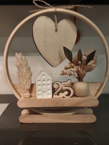 Decorazione legno cuore - in,