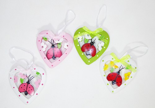 Decorazione cuore coccinella - cuore,