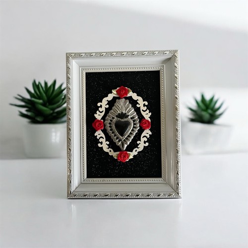 Quadretto con cuore sacro - , nero