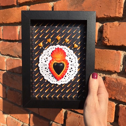 Cuore sacro cornice voto - in, ex-voto