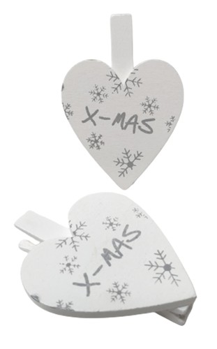 Mollettine legno cuore - 6, pz