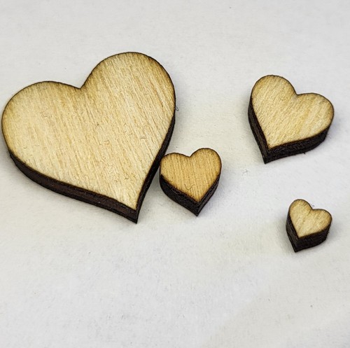 100 cuori legno 1x1 per - 1x1, cm