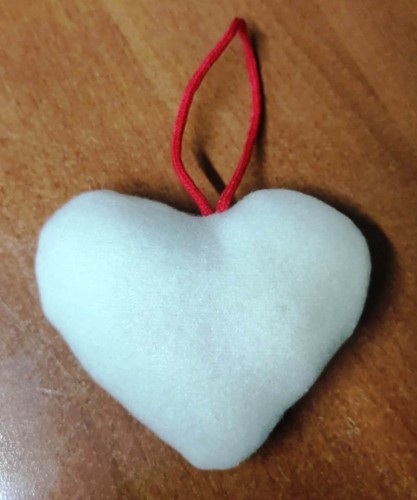 Cuore feltro bianco da - ,