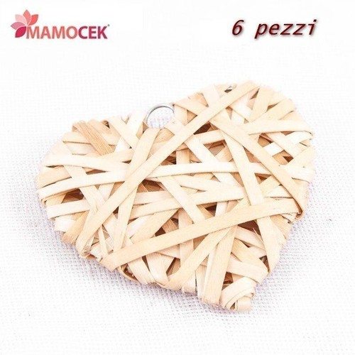 Cuore cuoricino vimini legno - cuore,