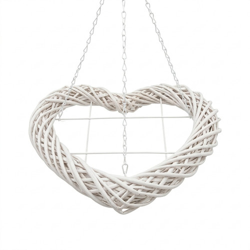 Cuore bianco ghirlanda - bianco, in