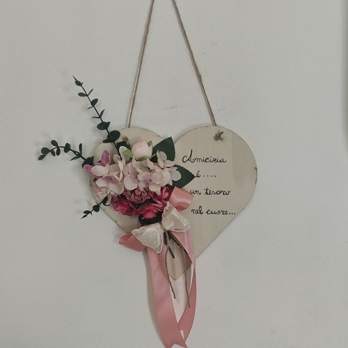 Cuore decorazione parete legno