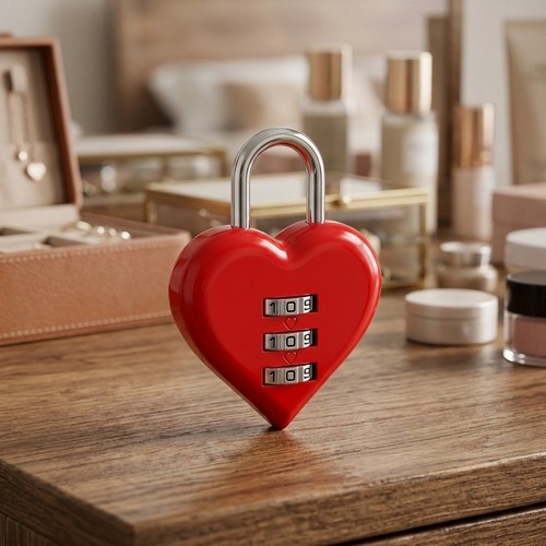 Lucchetto per cuore cifre - cuore, 3