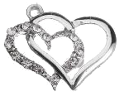 Doppio cuore ciondolo - pz,