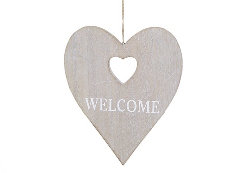 Cuore legno welcome - legno,