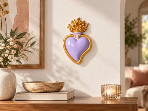 Cuore sacro viola oro - viola, e