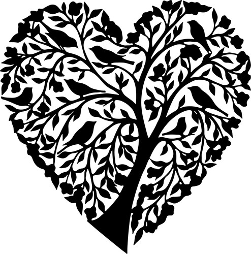 Stencil pittura albero cuore