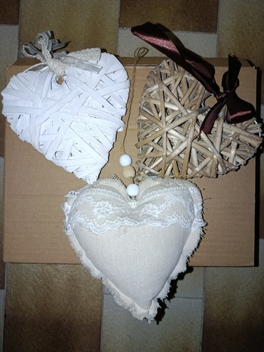 Set pezzi cuore legno e - 3,