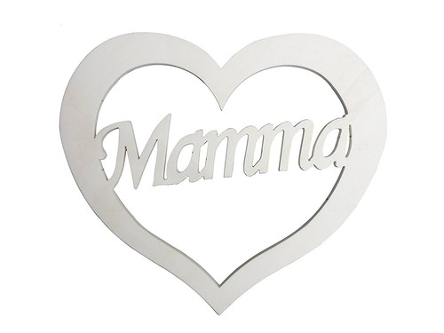 Cuore con scritta mamma - , in